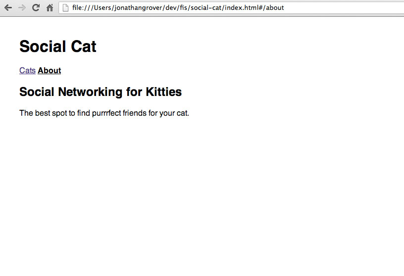 Browser view of about template