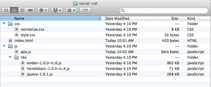 Social Cat App folder structure